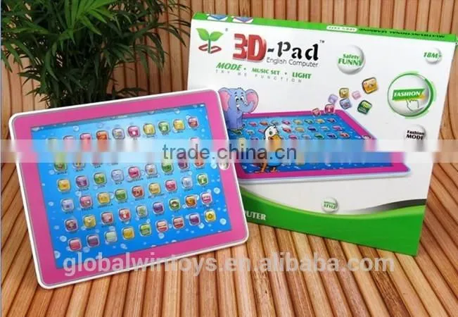 2015 new learning pad gw-tys2911J touch screen pad kids educational toys abc multipurpose toy learning machines