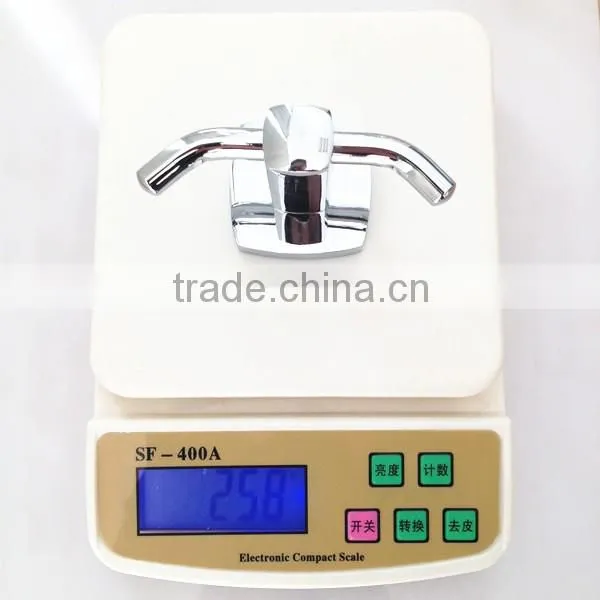 Bathroom accessories wall mounted chrome plated brass double robe hook, coat hooks, decorative wall hook