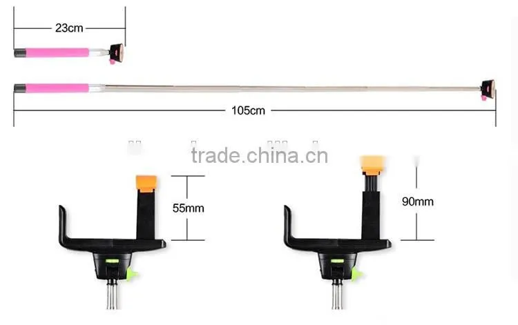 Wireless bluetooth selfie shutter stick with rechargeable,extendable selfie stick monopod for smartphone