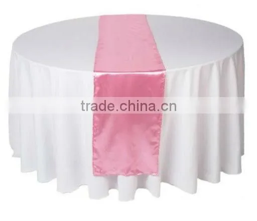 Ornate satin wedding table runner for round table