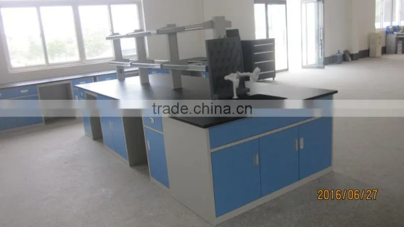 metal lab furniture lab workstation with reagent rack water drop shelf