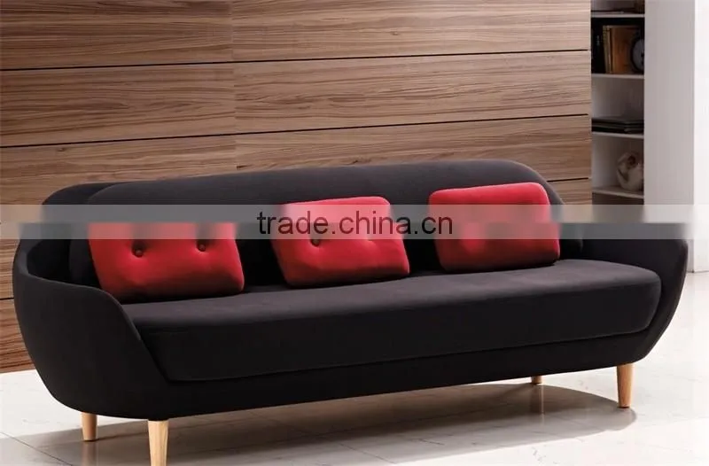latest designer sofa furntiure, fabric curved sofa set with wood leg, Favn sofa SF-560