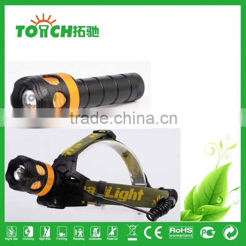 High Power T6 LED Head Lamps 1*18650/3*AAA Battery Rotate Zoom LED Headlight Waterproof Night Bicycle Riding Lamp