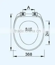 Round duroplast WC toilet seat cover with soft close made in China