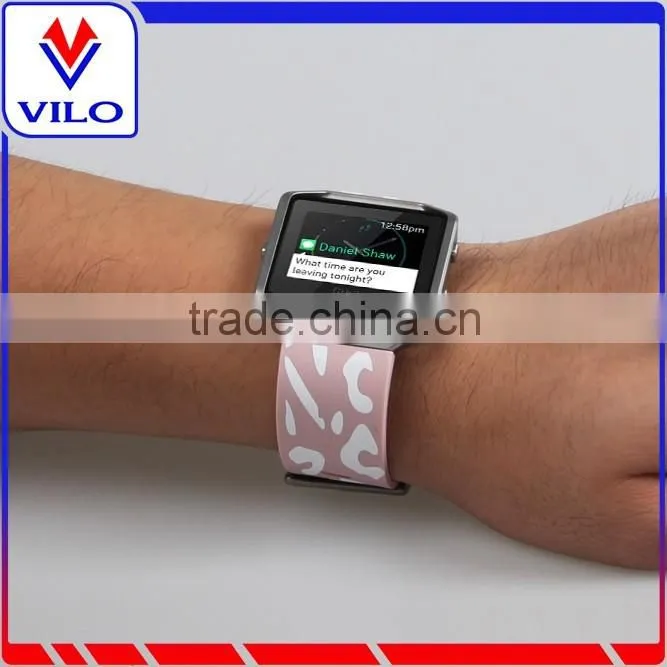 Customized Pattern Rubber Wrist Band Watch Strap For Fitbit Blaze, For Fitbit Blaze Silicone Band