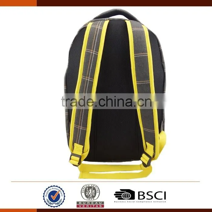 Fashion Plaid Laptop Backpack With Laptop Compartment