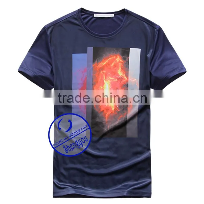Wholesale new design embroidered mens black t-shirt