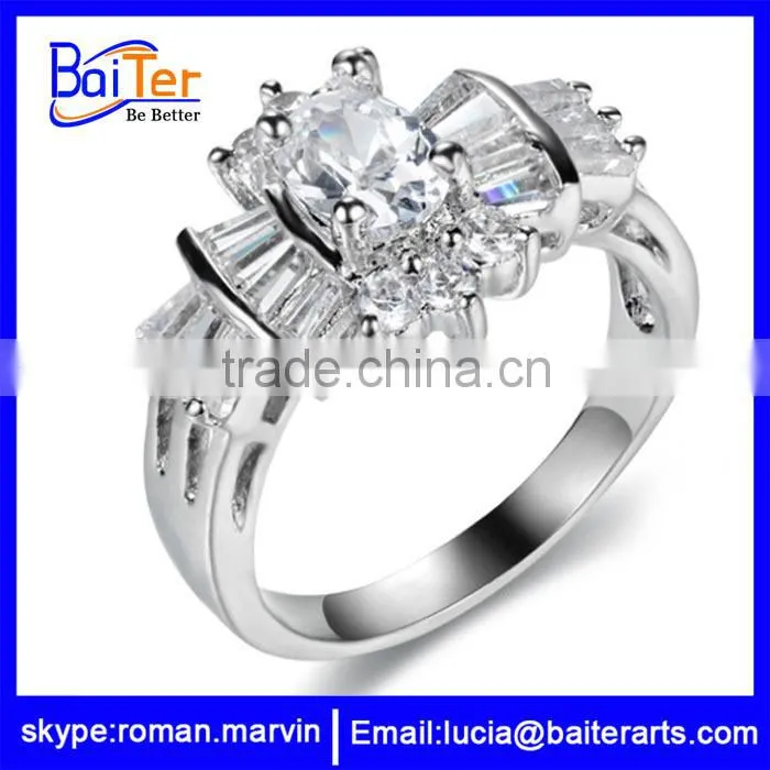 Custom wholesale women's 18K gold plated night club empire cool CZ copper rings for girls