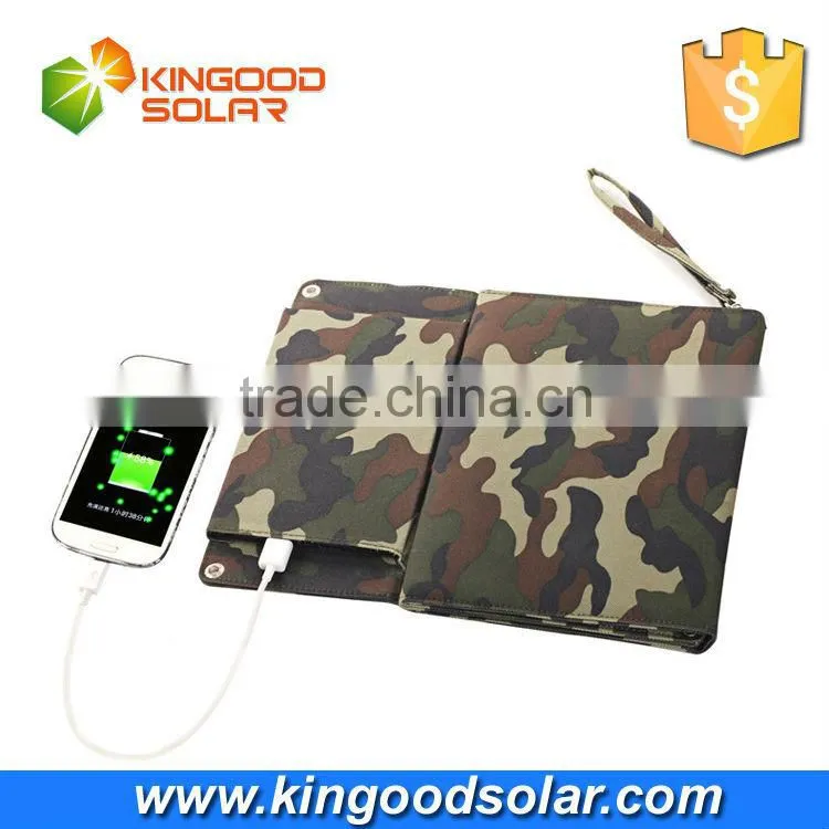 Wheasale Camouflage 8W Mutifuncation 2000mAH foldable Solar Charger With cheapest price