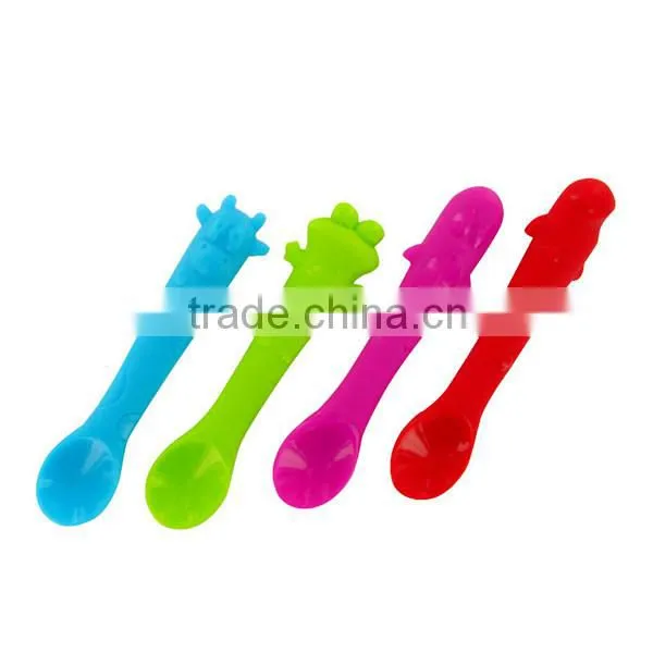High Quality BPA Free Durable& Flexible silicone baby Feeding spoon