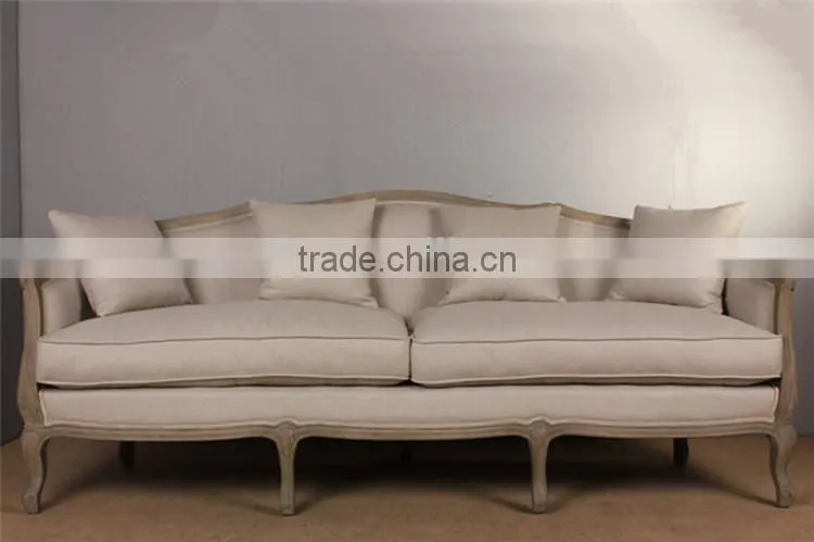 French Style Wooden Three seat Armchair