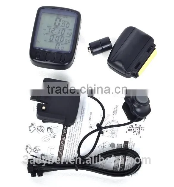 Waterproof Wireless LCD Digital Bike Cycle Computer Speedometer Bicycle Odometer White LED Backlight 563C