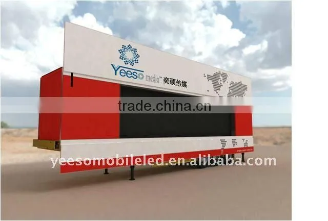 Hot !!!YEESO Mobile stage container C40 , outdoor billboard , night movies with P8 led display screen for popular concerts!
