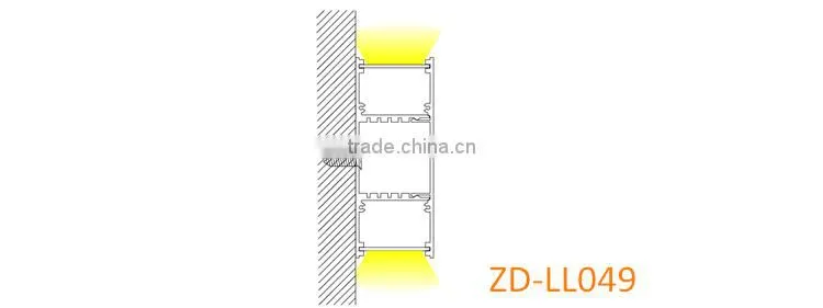 UP and Down Wall LED Lighting Profile , Linear Lighting Fixture LED Aluminium Extrusion With Diffuser Cover