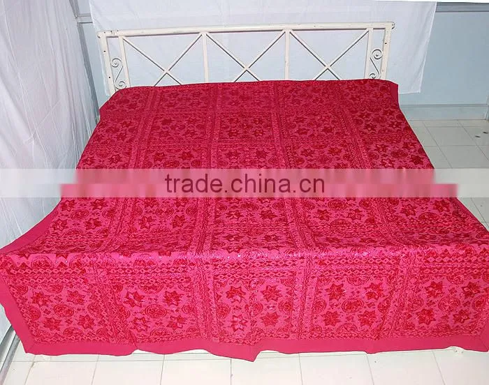 Blue Mirror Embroidered Bedsheets