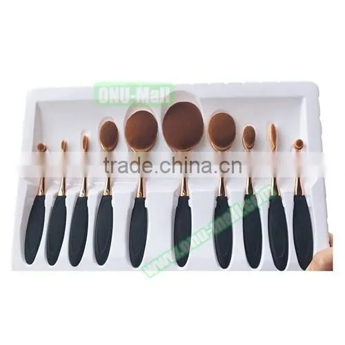 Alibaba No.1 Sales Rose Gold Oval Makeup Brush Set,Toothbrush Makeup Brush