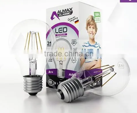 110lm/w cri80 2W 4W 6w 8w 220-240V E27 E14 led filament bulb,360 degree led bulb,edison led filament bulb