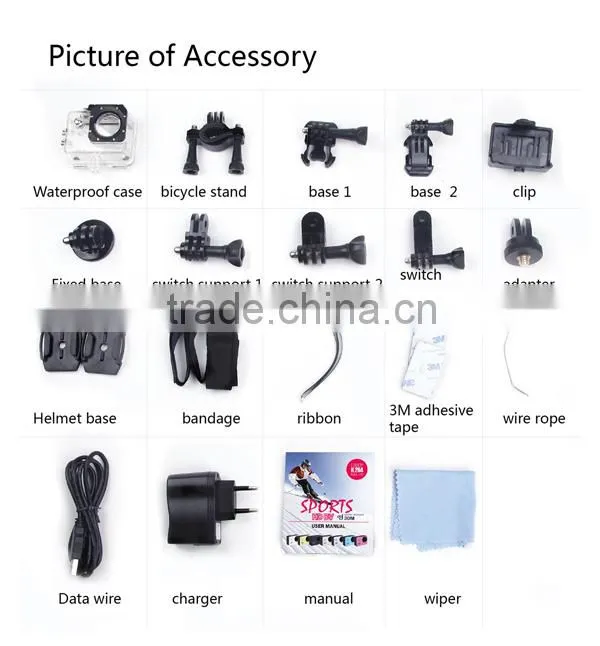 waterproof 1080p full hd SJ4000 motorcycle helmet camera