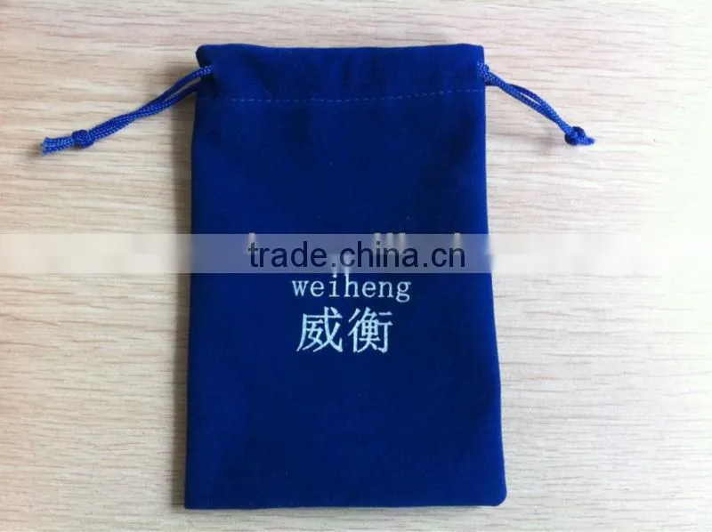 2015 new design velvet jewerly pouch with logo