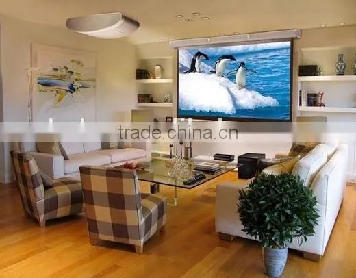 motorized style electric projector screen,aluminum case,matte white projection screen