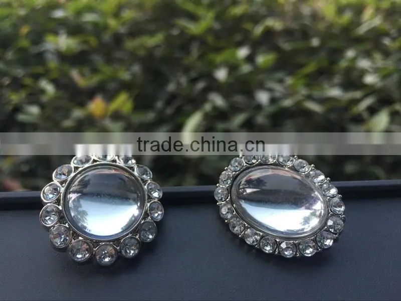 2016 hot sale new style rhinestone acrylic plastic button sewing retail&wholesale flower center