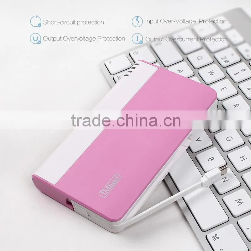 2016 New Long lasting high capacity portable rohs power bank for iPhone and Samsung mobile phones