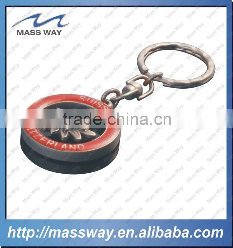 souvenir customized 3D heart shape metal golden key chain