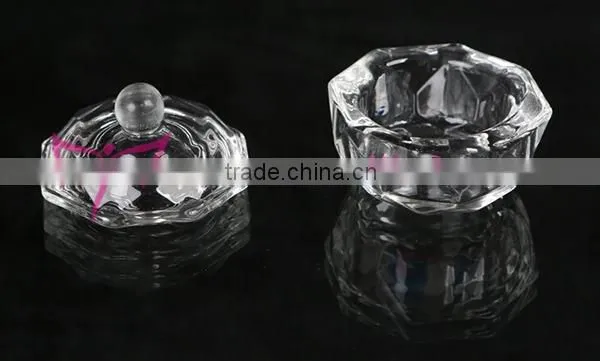 Glass Dappen Dish Acrylic Liquid Nail Gel Glass Container Cap
