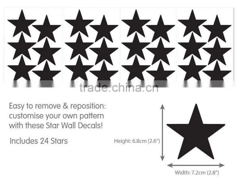 New Design DIY Wall Sticker Vinyl Paper Material Kid Living Room nontoxic Star Home Decoration pvc wall sticker