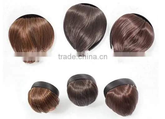 2016 New style heat resistant fiber black hair curly bangs