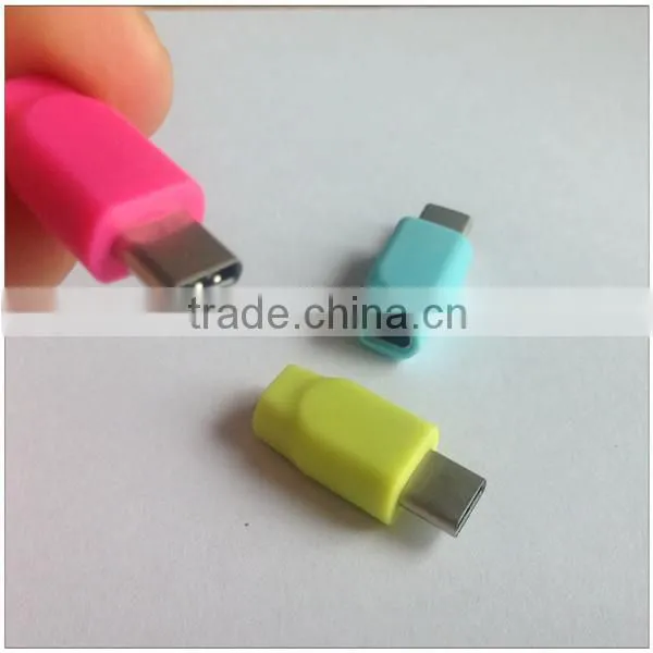 2015 hot selling colorful and useful USB 3.1 type-c male to micro female adapter