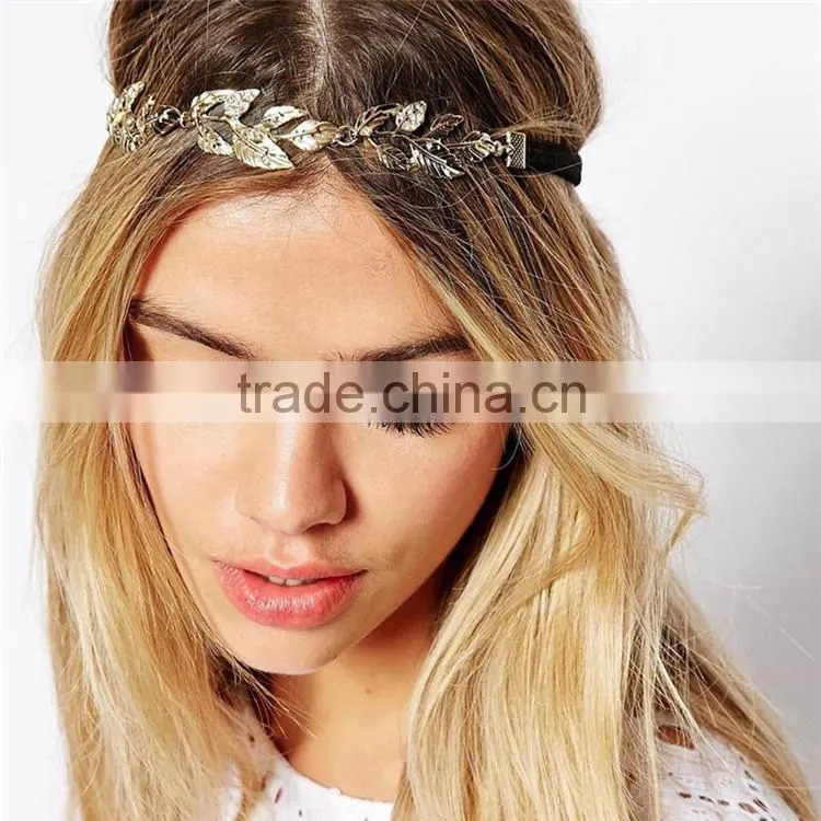 leaf elastics yiwu wholesale hair accessories, vintage hair accessories