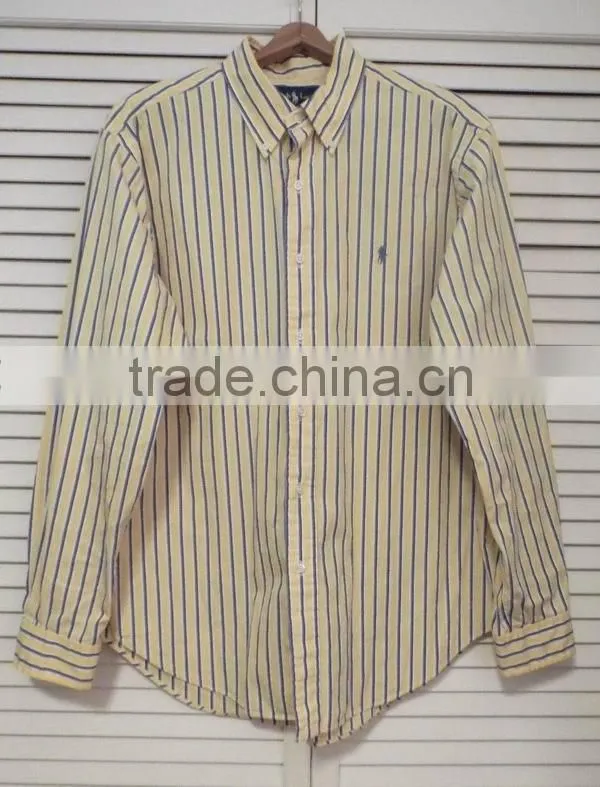 long sleeve casual cotton striped men's dress shirt