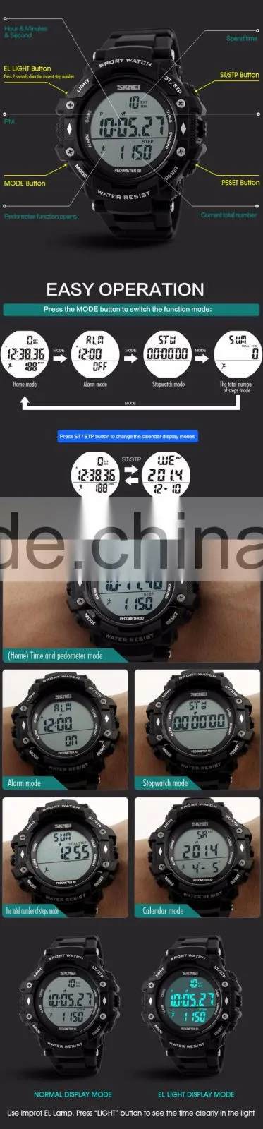 SKMEI Fashion Digital Pedometer Watch