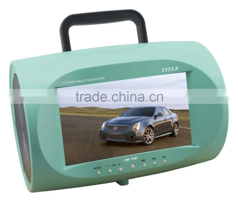 7''-12" portable dvd player with stereo speaker