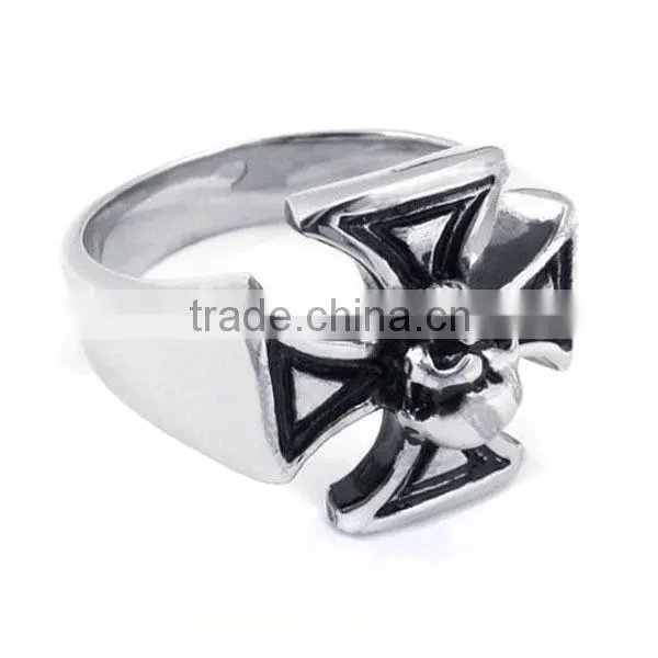 Casting design Stainless steel masonic skull ring LR9375