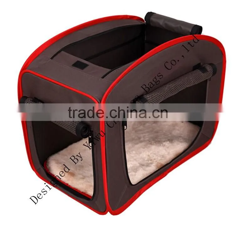 Pink air conditioned pet carrier for summer season stripe