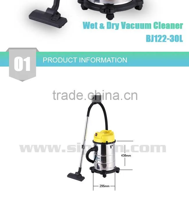 Stainless Steel Barrel Wet&Dry Vacuum Cleaner For House Cleaning