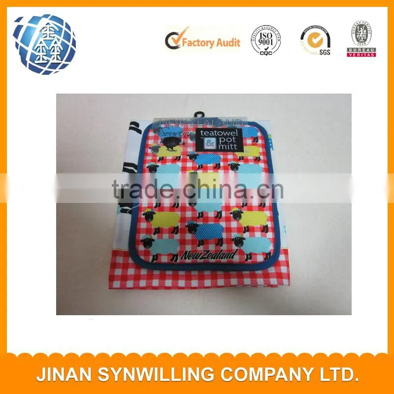 custom printed cooking glove cotton oven mitt and cotton pot holder