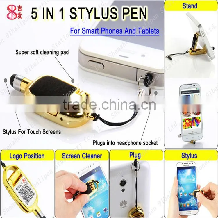 2014 the main promotion 5 in 1 stent stylus pen for ipad