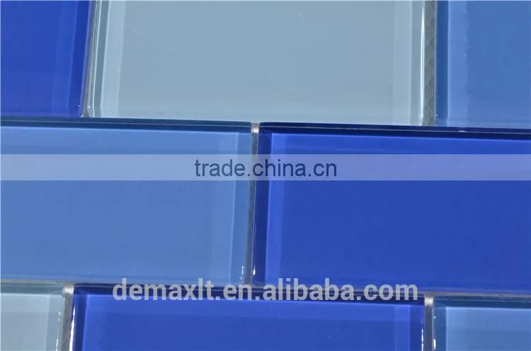 Interior Design Clear Waving Red Crystal Glass Mosaic
