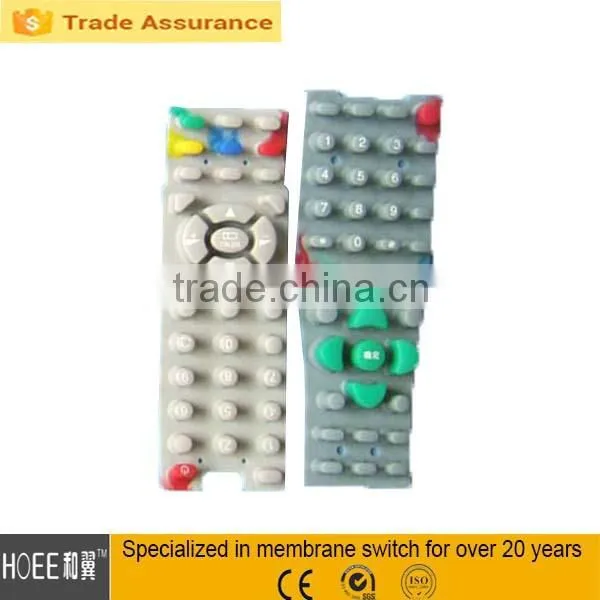 rubber push button switch keypad remote control rubber tactile overlay