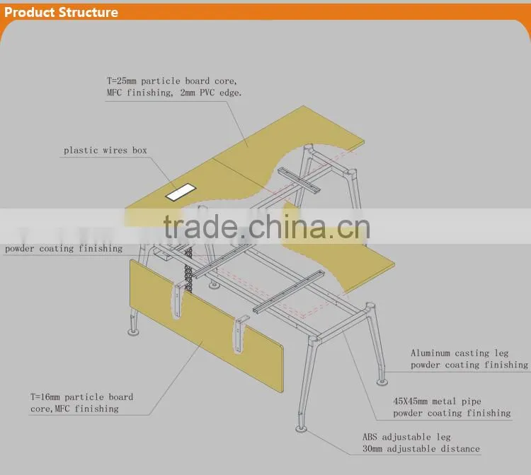 Made in china simple l shaped office desk