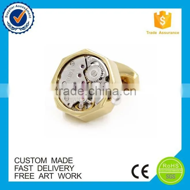 High end custom men's watch movement cufflinks