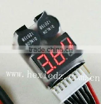 Lipo Battery Voltage Tester Volt Meter Monitor 1-8S w Low Voltage Alarm