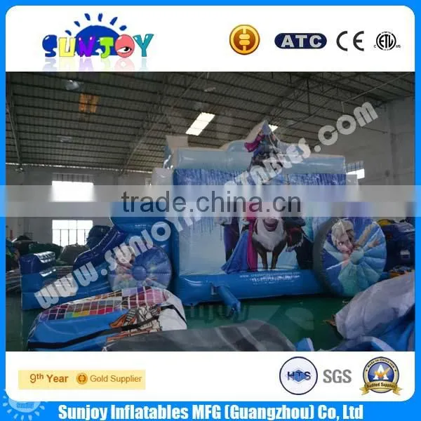 2016 Sunjoy supply enjoy natural happy hot sale inflatable castle bouncer frozen