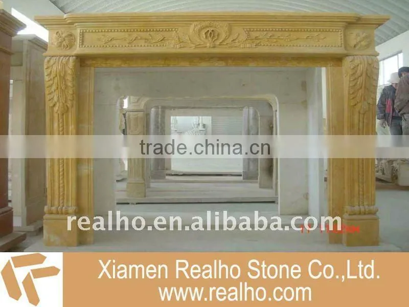 Elegant marble fireplace mantel decoration