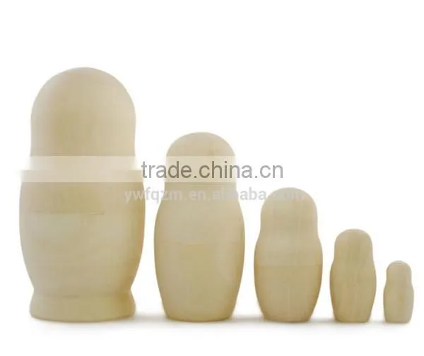 Custom wooden unpainted nesting doll