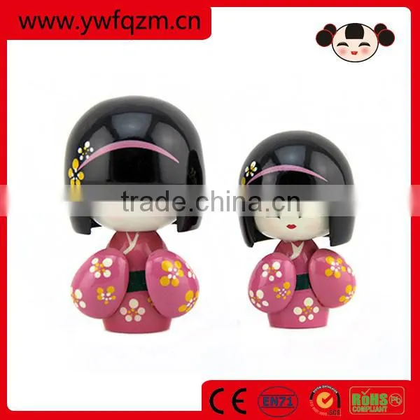 hot sell new design wood japan sister doll for decoration