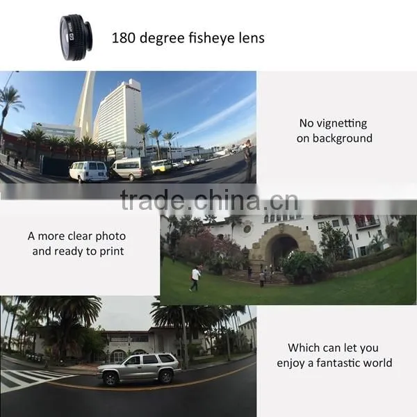 Universal Clip 3 in 1 180 Degree Fisheye Lens For iphone + Macro Lens + Wide Angel Lens